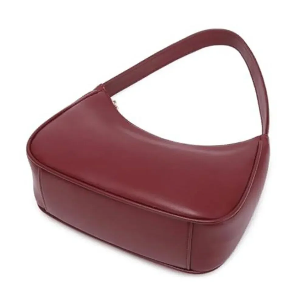 Cherry Red Hobo Shoulder Bag Mini Vegan Leather Purse